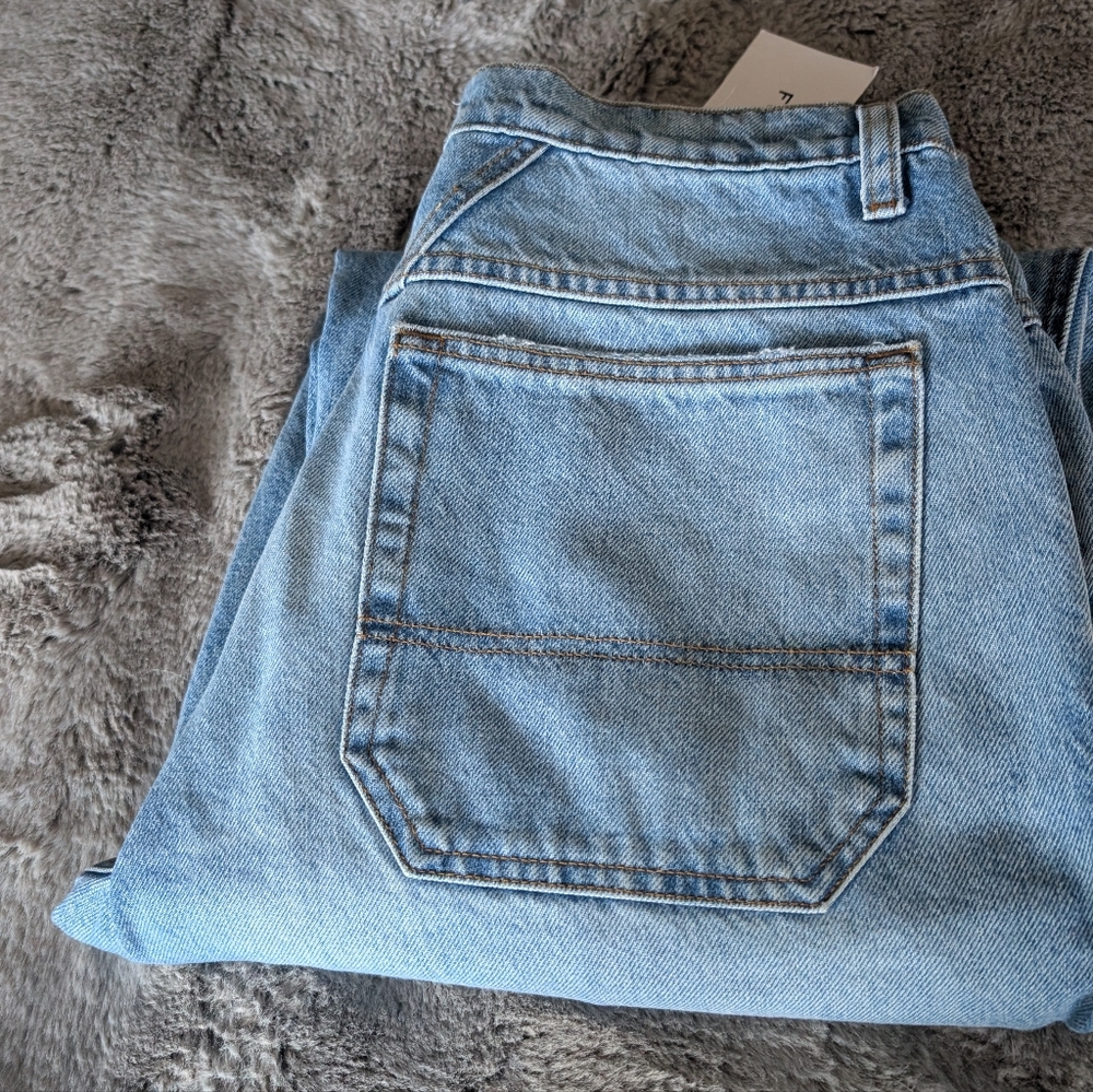 FRAME 90's Utility Loose Jeans Size 28 High Rise Roll Hems Or Straight Leg - Picture 15 of 15